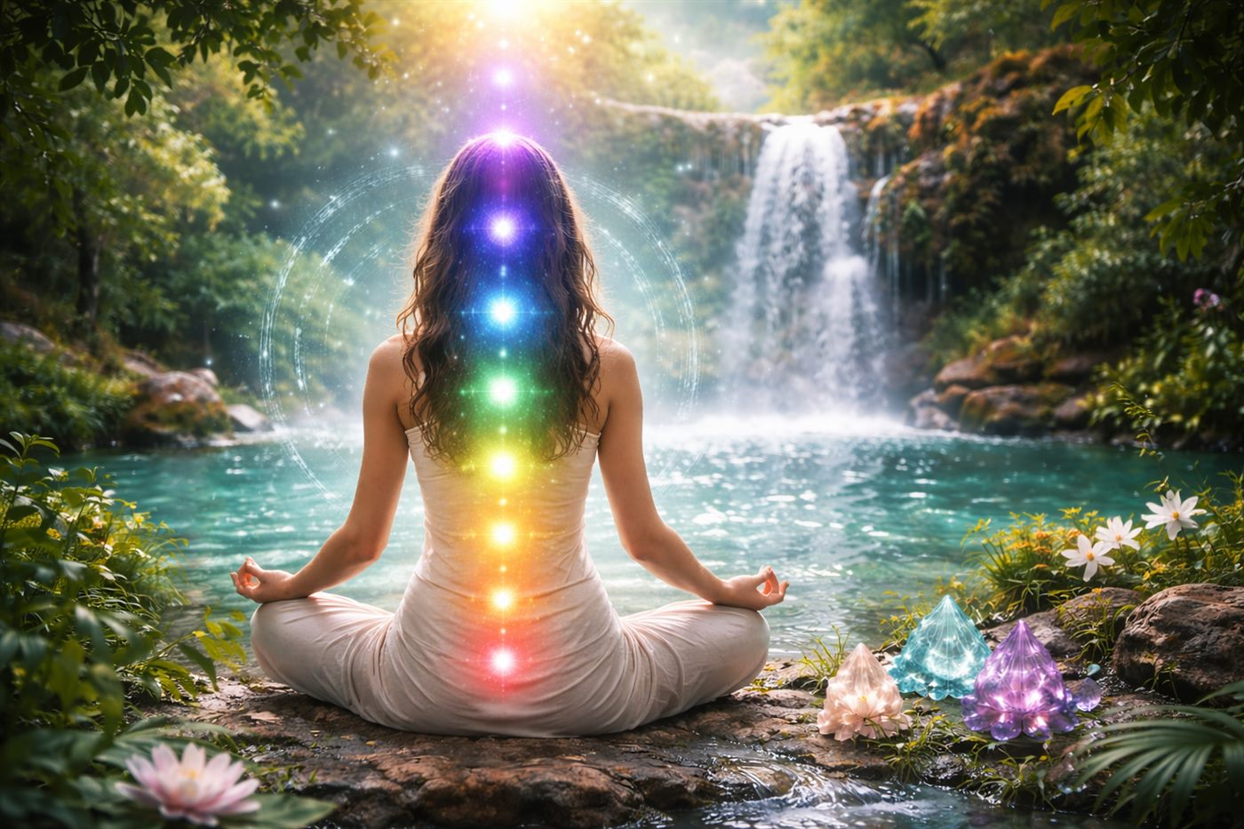 Chakra energy meditation by a waterfall — Psychic Visions, Charleston SC